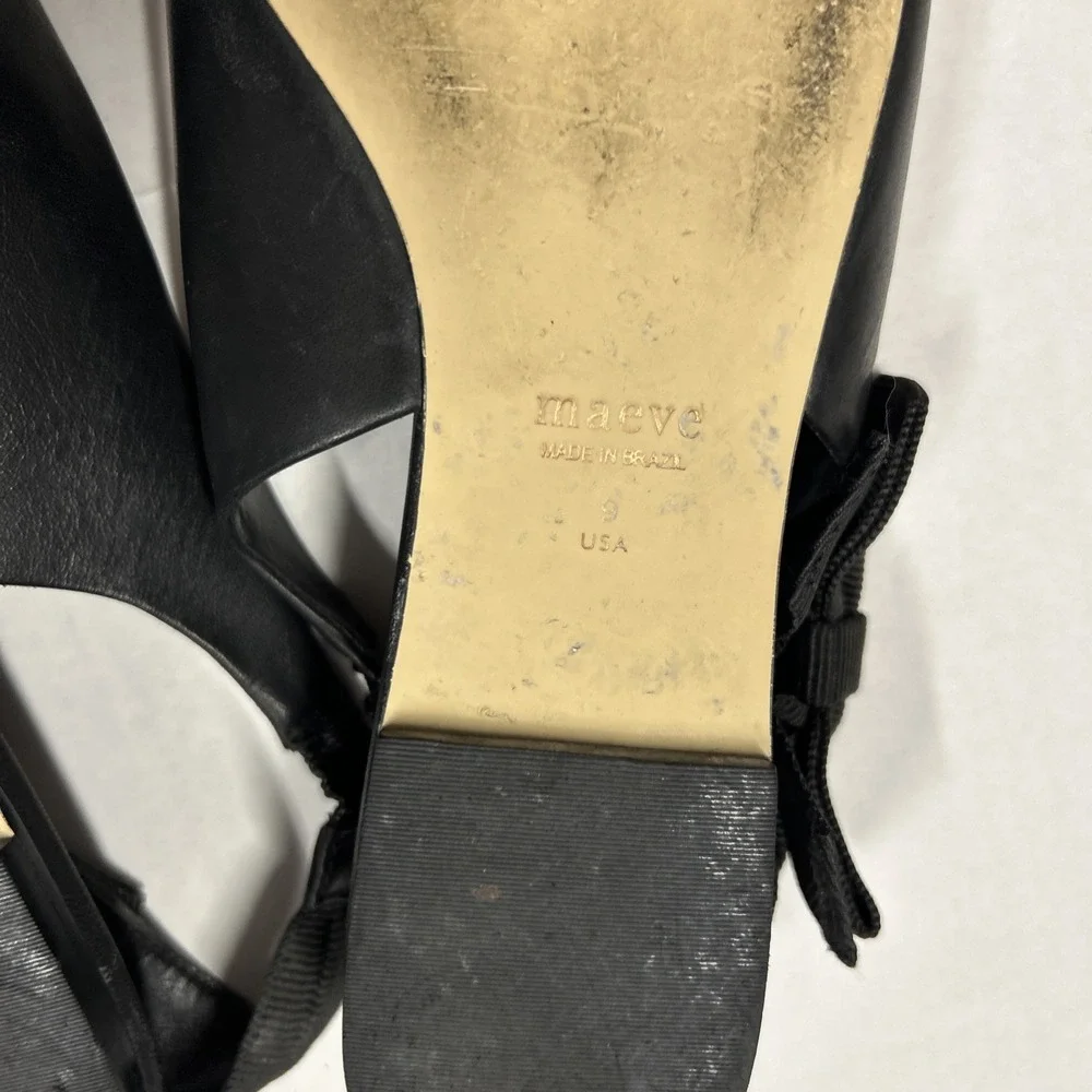 Maeve Anthropologie Flats Size 9 Side-Bow Slingback Pointed Toe Preppy Shoes